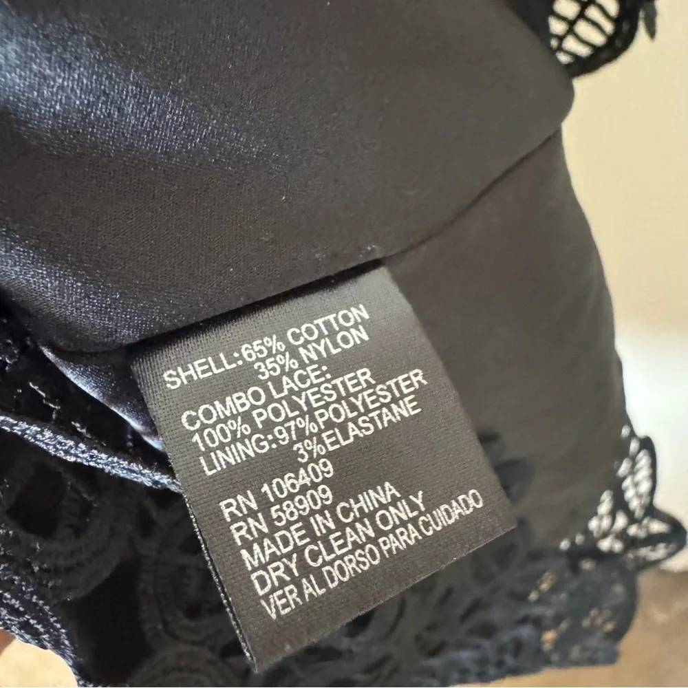 Gianni Bini Monica Black Lace Peplum Crisscross Straps Dress Size 4 - Picture 7 of 7